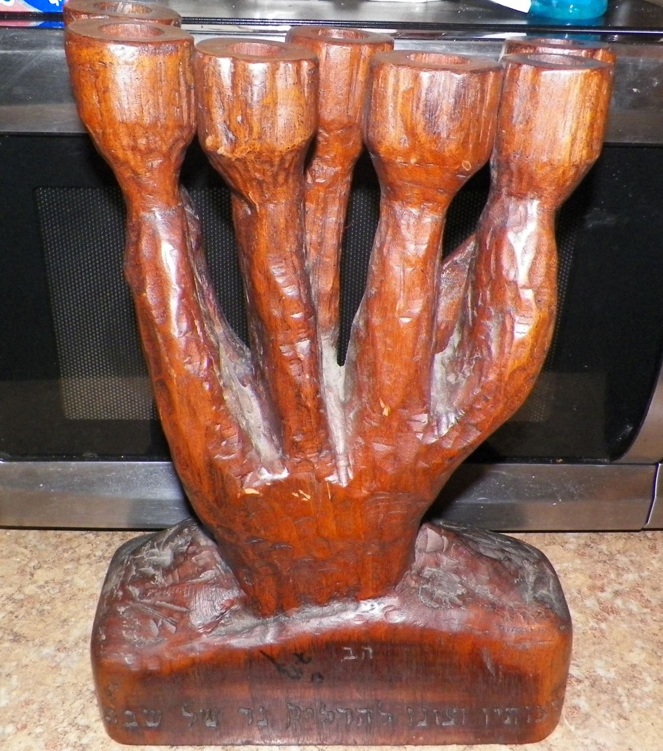 AA ART STATUE WOOD CANDLE HOLDER 3AA.JPG