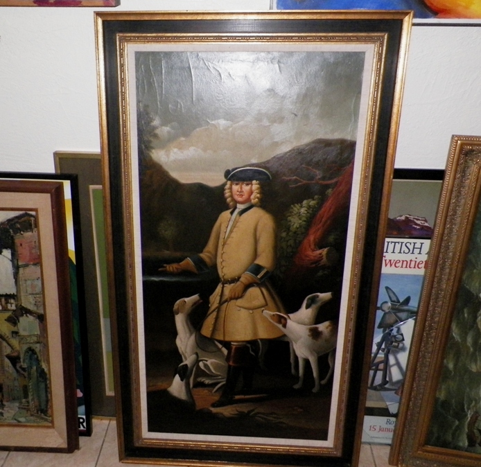 AA EBAY NEW A ART PAINTING ANTIQUE PAINTING MAN AND DOGS 4AA.jpg