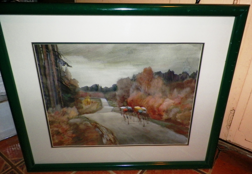 AA EBAY NEW A ART PAINTING BICYCLISTS 1AA.jpg