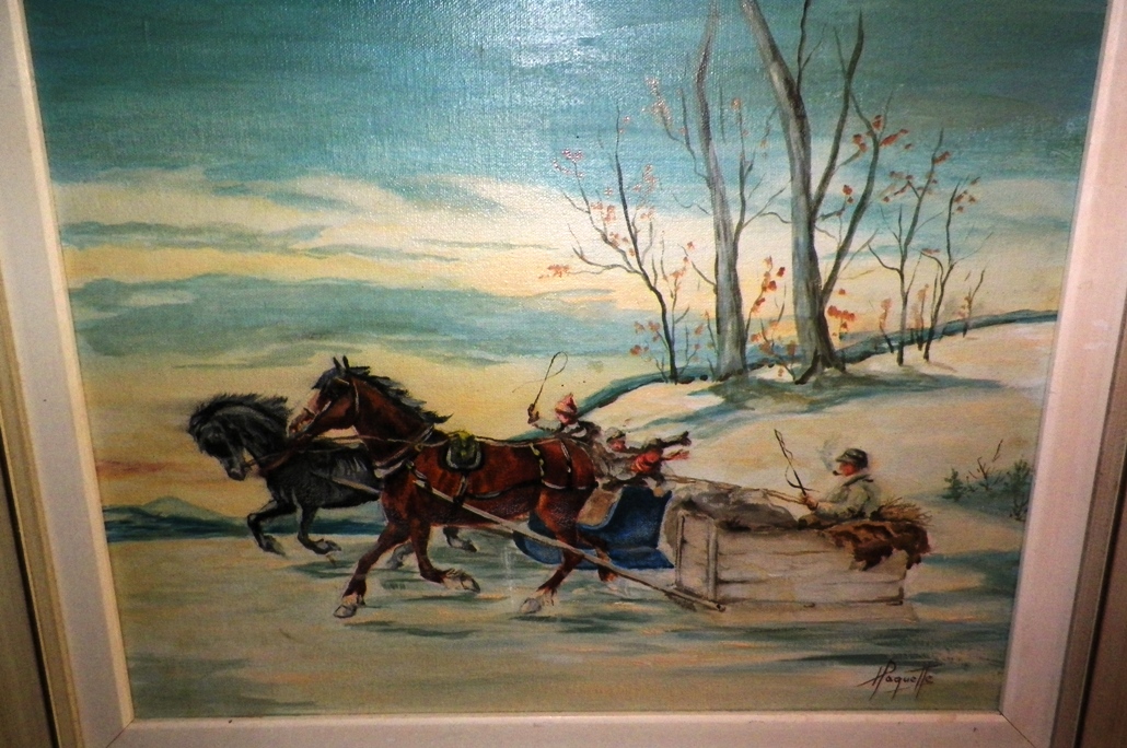 AA EBAY NEW A ART PAINTING HORSES RACING ON SNOW  ICE 2aa.jpg