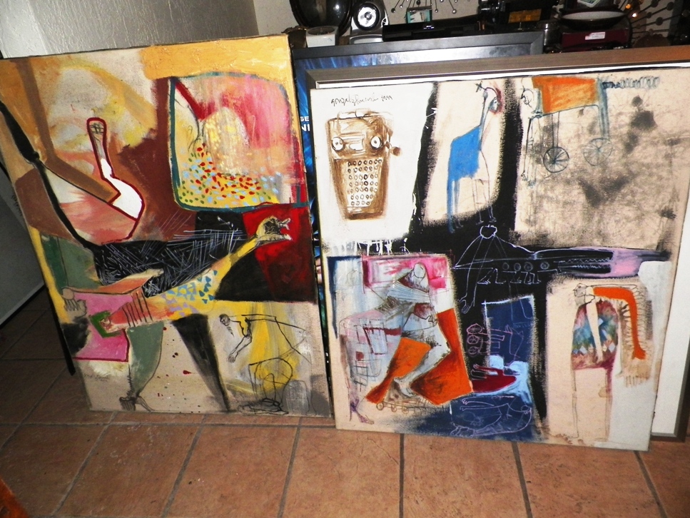 AA EBAY NEW A ART PAINTING THRIFT STORE BUNDLE PAINTING 2 ABSTRACT PAINTINGS 1AA.jpg