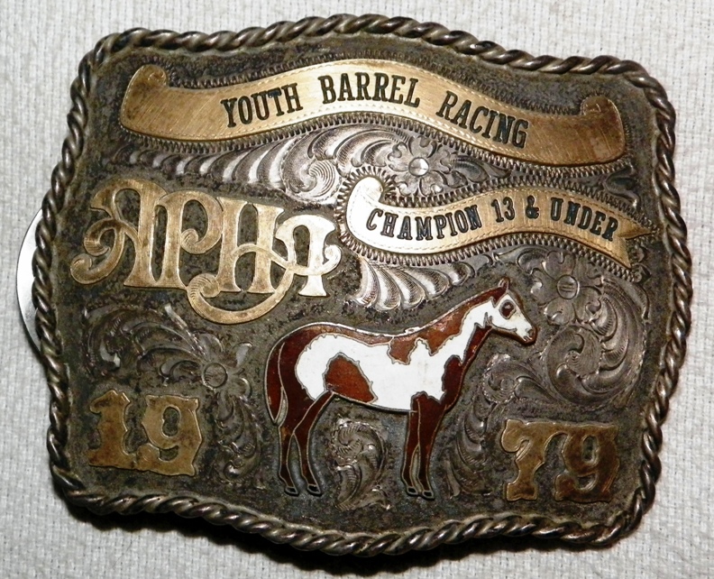 AA EBAY NEW A COLLECTIBLE EBAY EBAY BELT BUCKLE RODEO APHA BARREL RACING CHAMPION BUCKLE 1AA.jpg