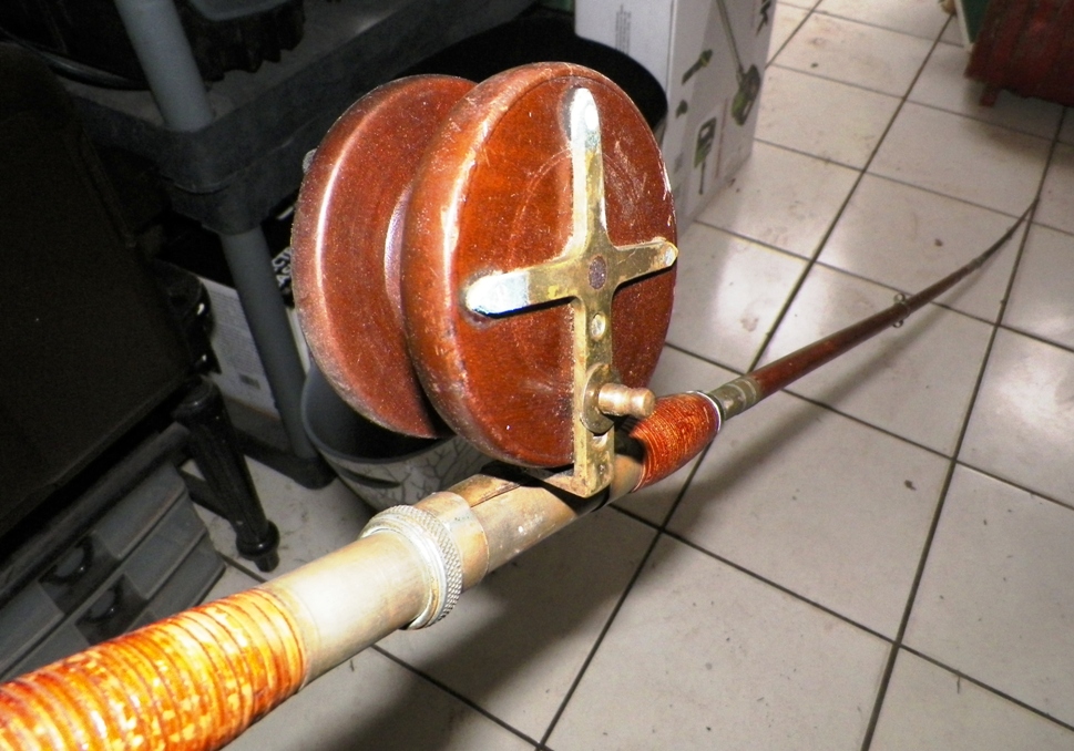 antique wooden fishing rods