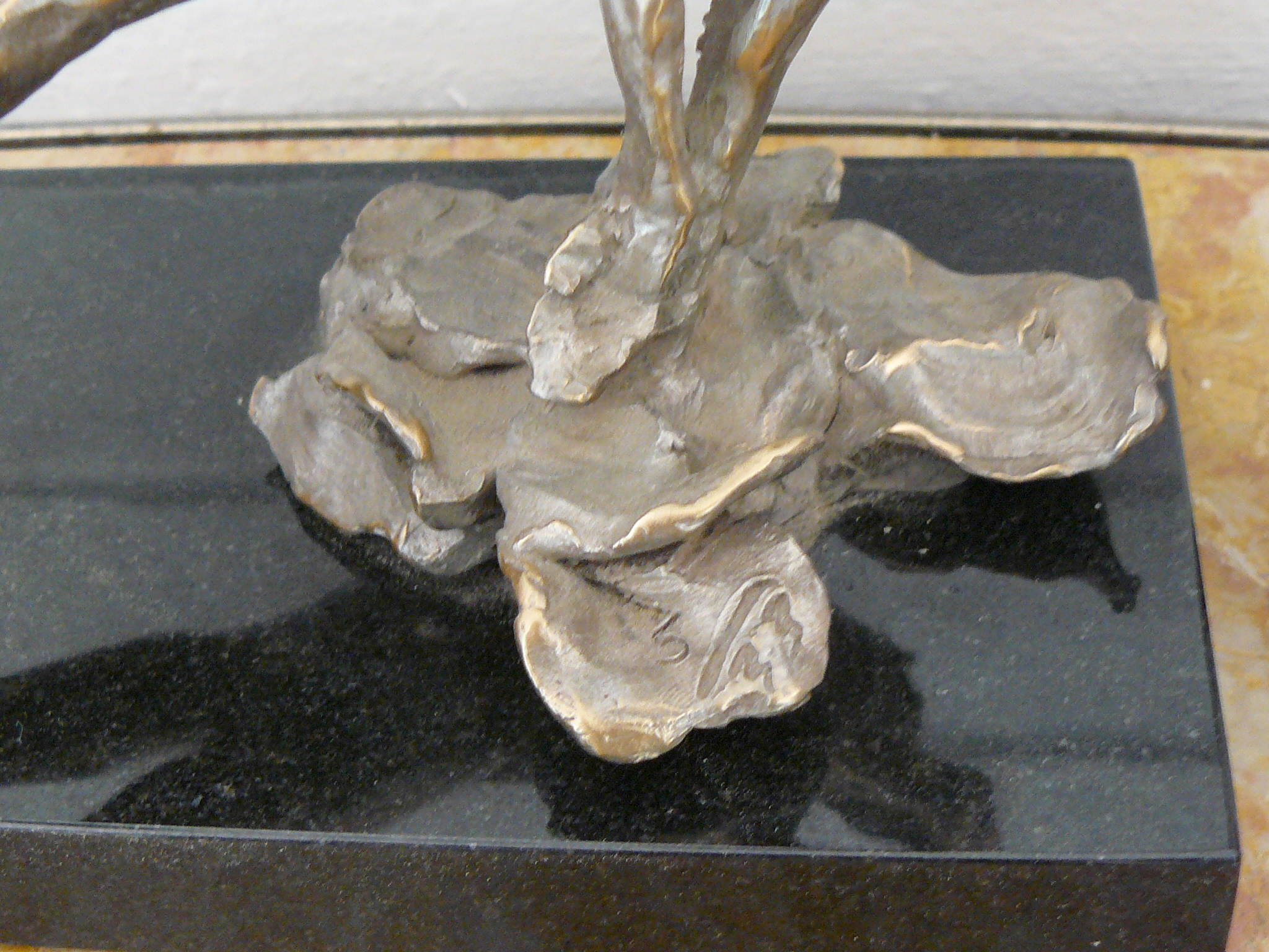 Signed bronze sculpture on marble base help with signature Antiques Board
