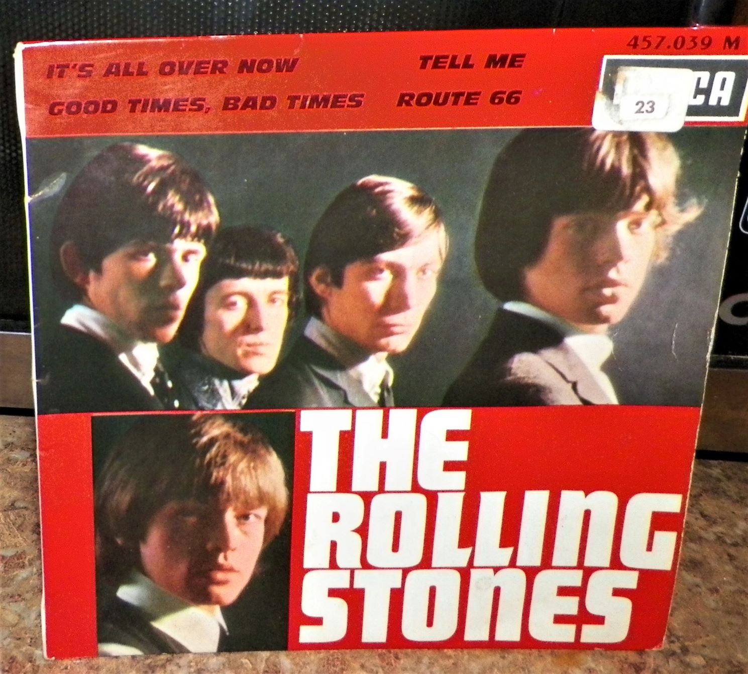 ALBUM 45 RECORD ROLLING STONES ITS ALL OVER NOW w COVER 1A_A.JPG