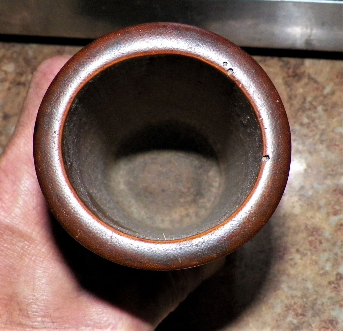 ART CARVE BAMBOO CHINESE CUP INK WELL 5ZAA.JPG