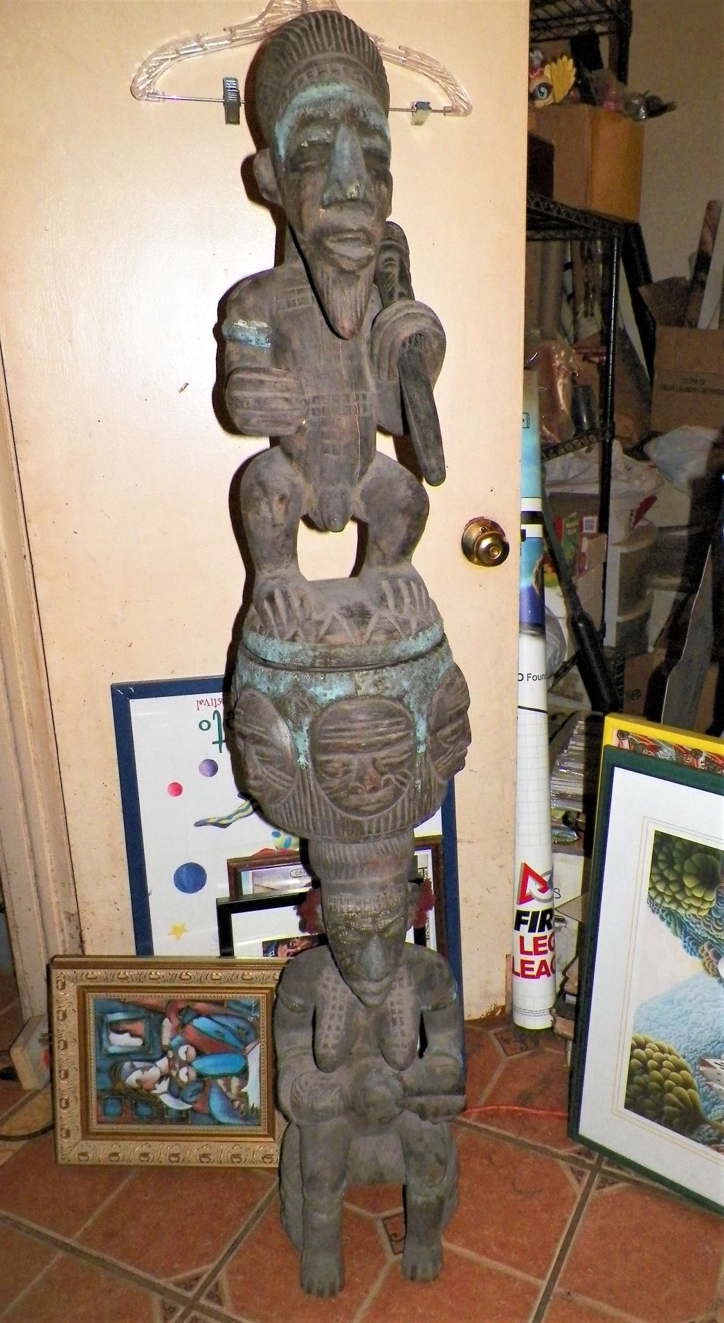 MOST INCREDIBLE AFRICAN STATUE/S! 2 Pieces MALE + FEMALE w/BABY JOIN