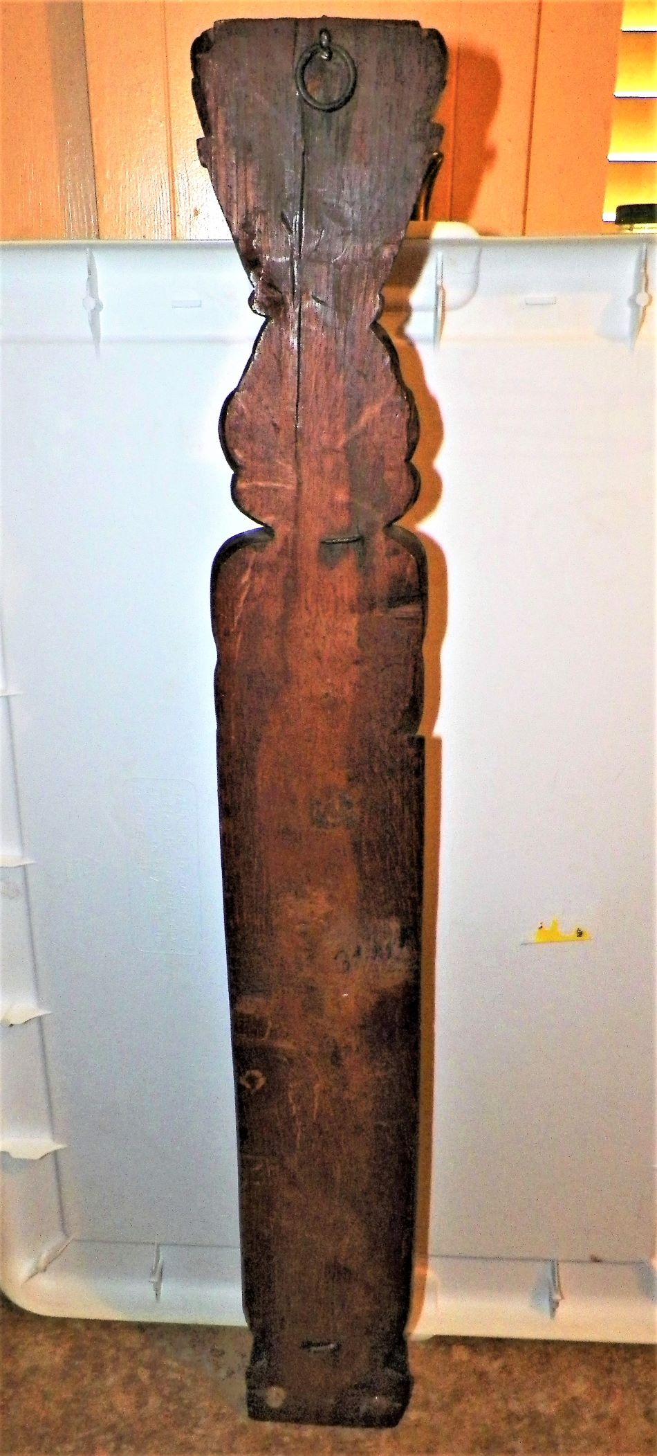 ART CARVED SCONCE FIGURE COCONUTS ON HEAD 4AA.JPG
