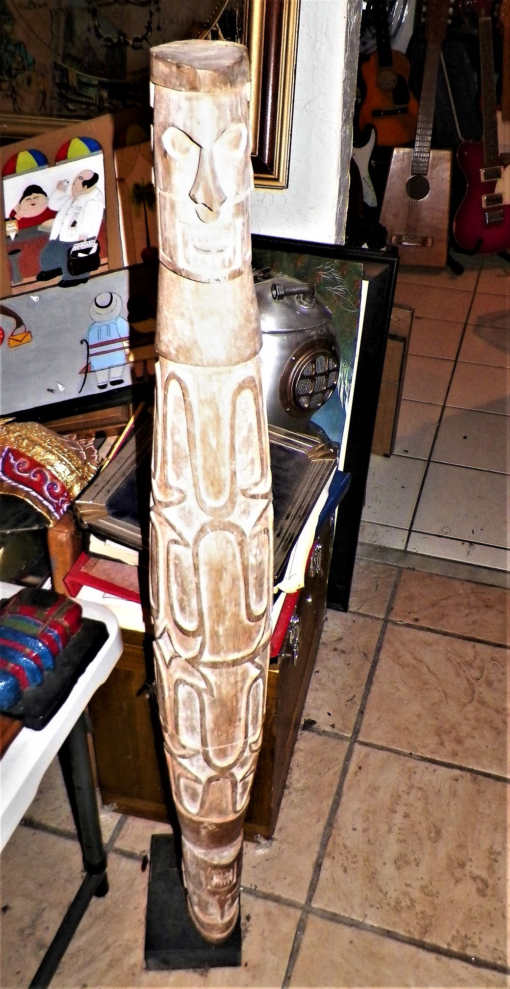 ART CARVED TRIBAL TOTEM POLE LIKE PAPAU NEW GUENIA 1AA.JPG