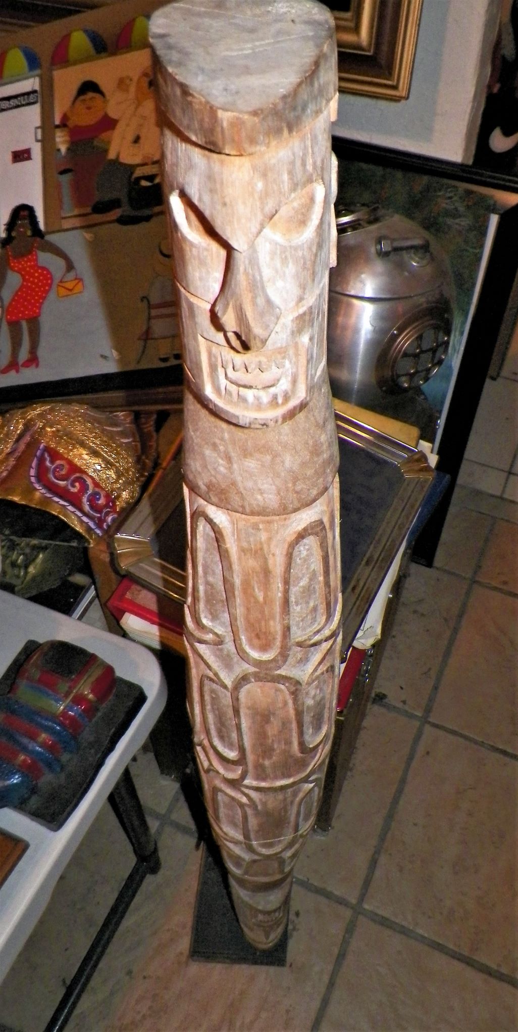 ART CARVED TRIBAL TOTEM POLE LIKE PAPAU NEW GUENIA 2AA.JPG
