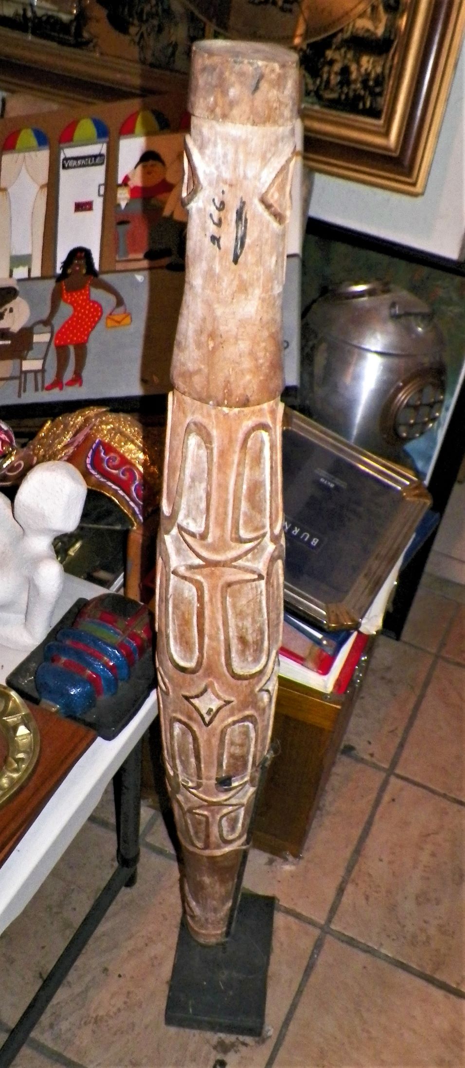 ART CARVED TRIBAL TOTEM POLE LIKE PAPAU NEW GUENIA 4AA.JPG
