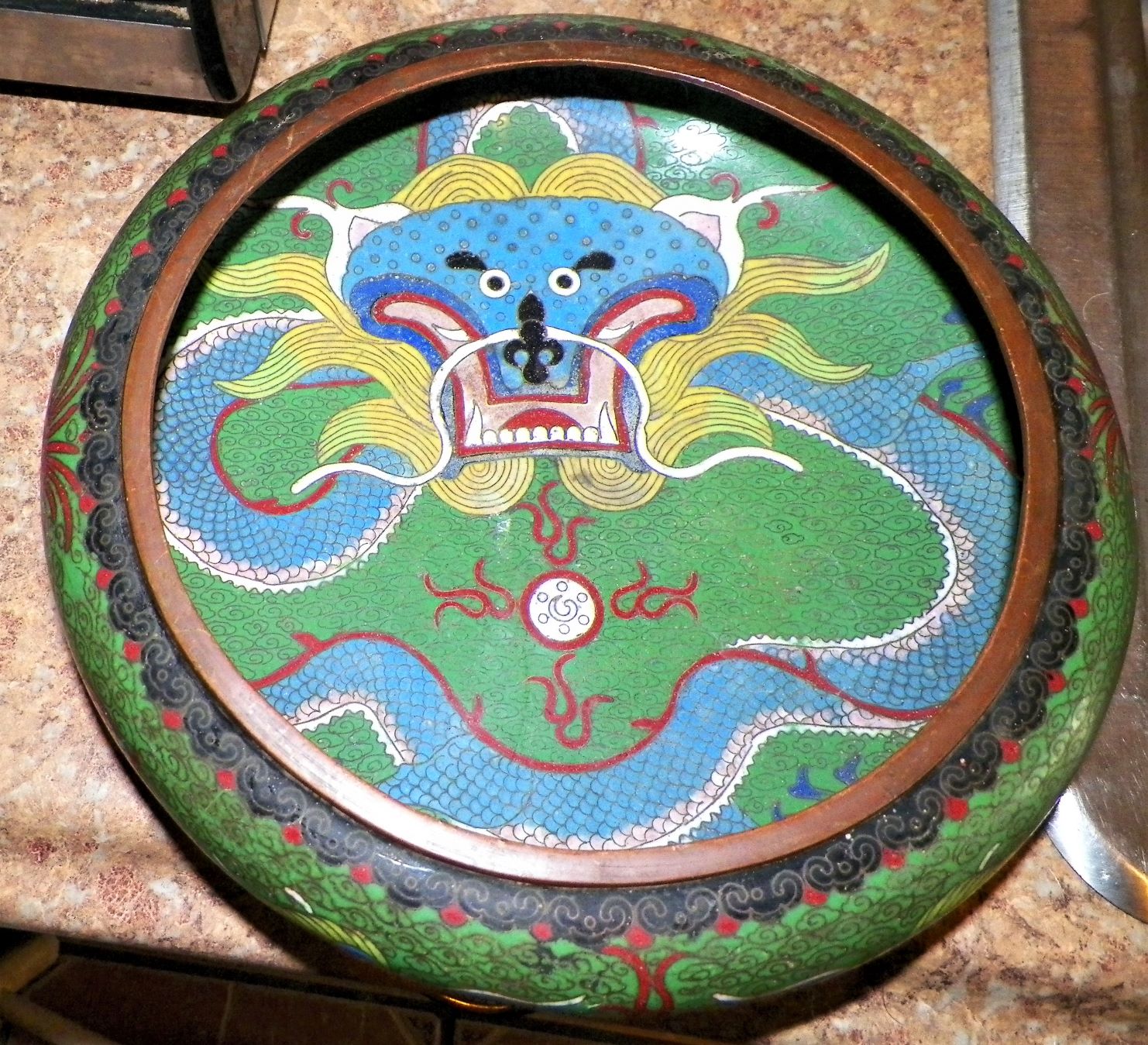 ART CLOISONNE JAPAN BOWL & CANDLE STICK HOLDERS 2AAA.JPG
