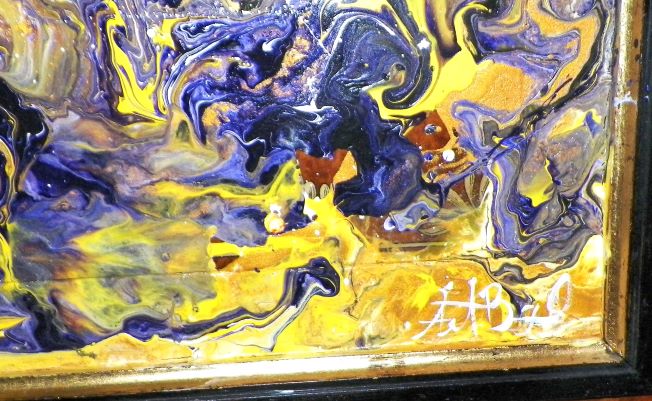 ART PAINTING ABSTRACT $90 FLOWERY ABSTRACT PAINTING THRIFT STORE 3A_AA.JPG