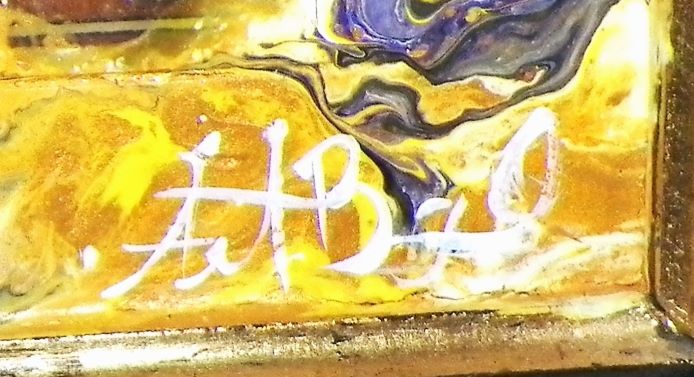 ART PAINTING ABSTRACT $90 FLOWERY ABSTRACT PAINTING THRIFT STORE 3AAA.JPG