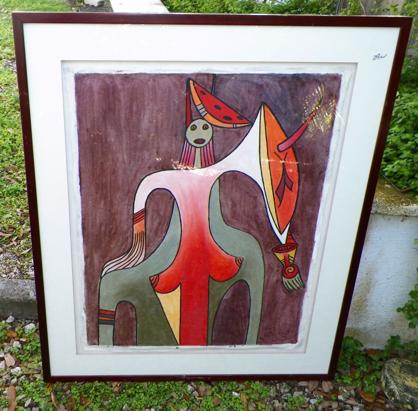 ART PAINTING ABSTRACT THRIFT STORE FIND 1  1AAAZZ.JPG