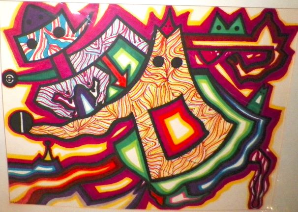 ART PAINTING ABSTRACT THRIFT STORE NEW 2AA.JPG