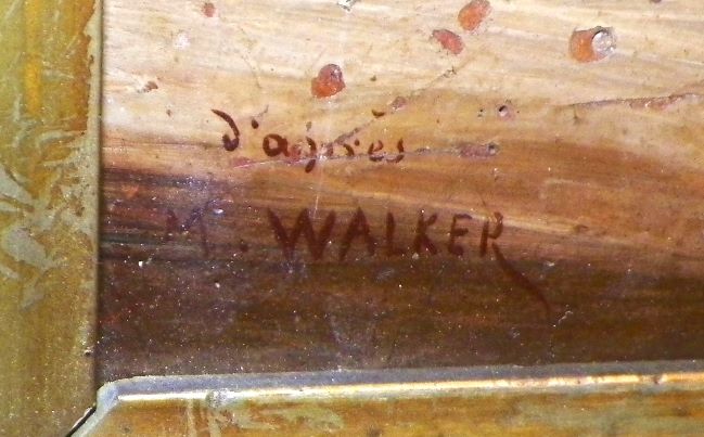 ART PAINTING ANTIQUE SMALL M WALKER 5AA.JPG