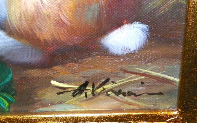 ART PAINTING ANTIQUE SMALL RABBITS 3AA.JPG