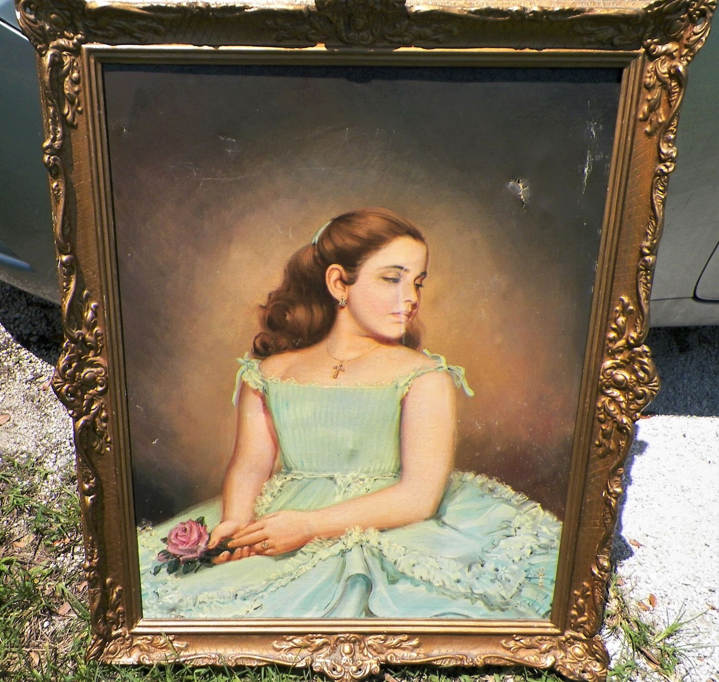 ART PAINTING AUCTION MAXBID 2 GIRL POTRAIT CORTES  AAzz.JPG