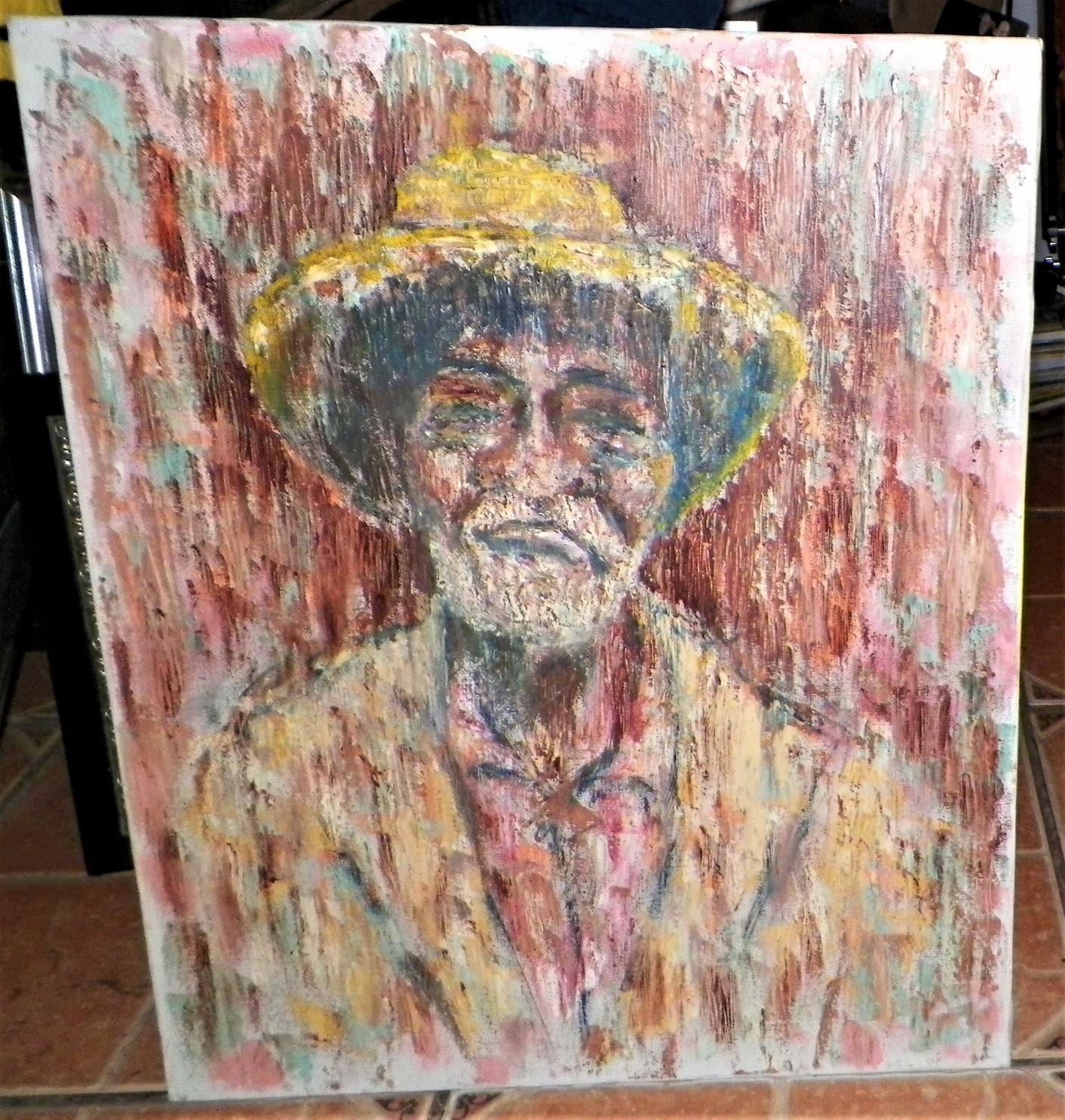 ART PAINTING BAHAMIAN REVERAND 105 YEARS OLD 1AA.JPG