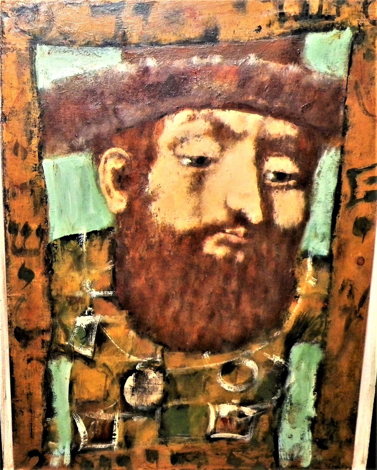 ART PAINTING BEARD MAN THRIFT STORE FIND WITH ERTE 2AA.JPG