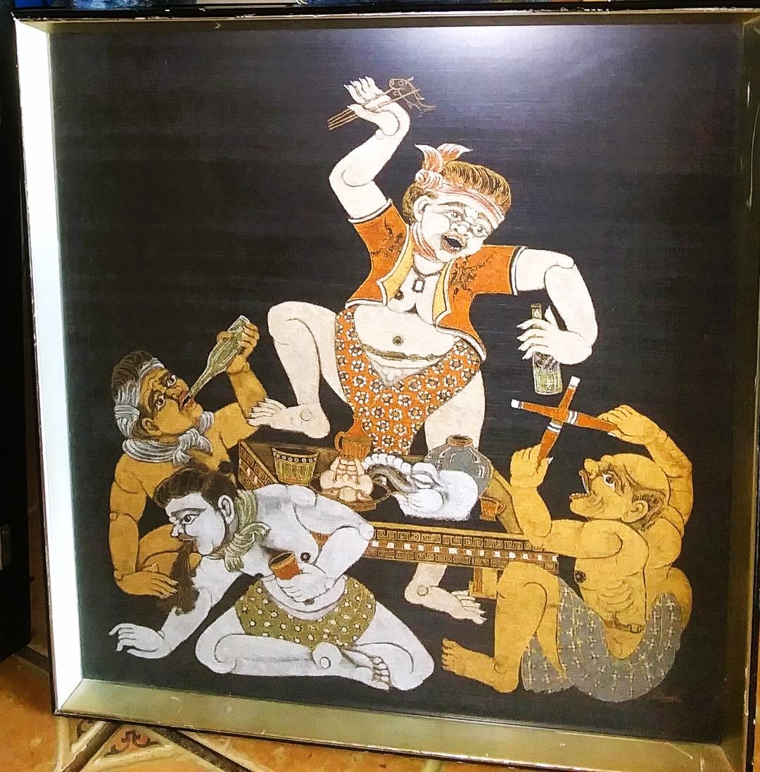 ART PAINTING BUDDHA HINDU DRINKING FIGHTING 1AA.jpg