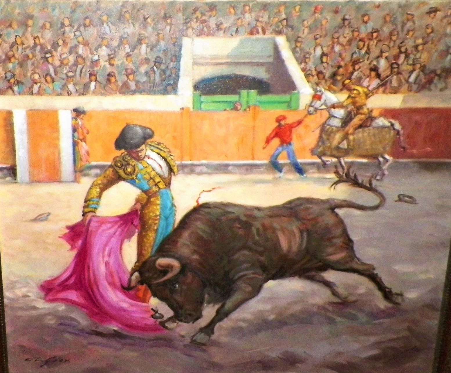 ART PAINTING BULL FIGHTING 2AA.JPG
