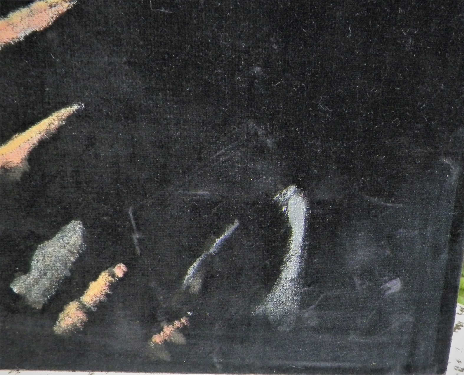 ART PAINTING CHIMPANZEE PONDERING ON VELVET PAINTING 2AA.JPG