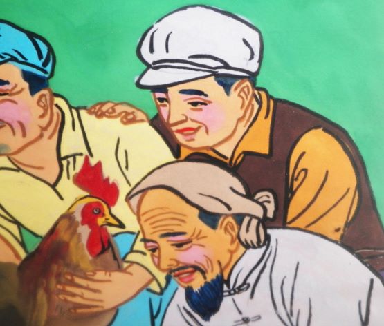 ART PAINTING COCK FIGHTING ORIENTAL 5AA.JPG