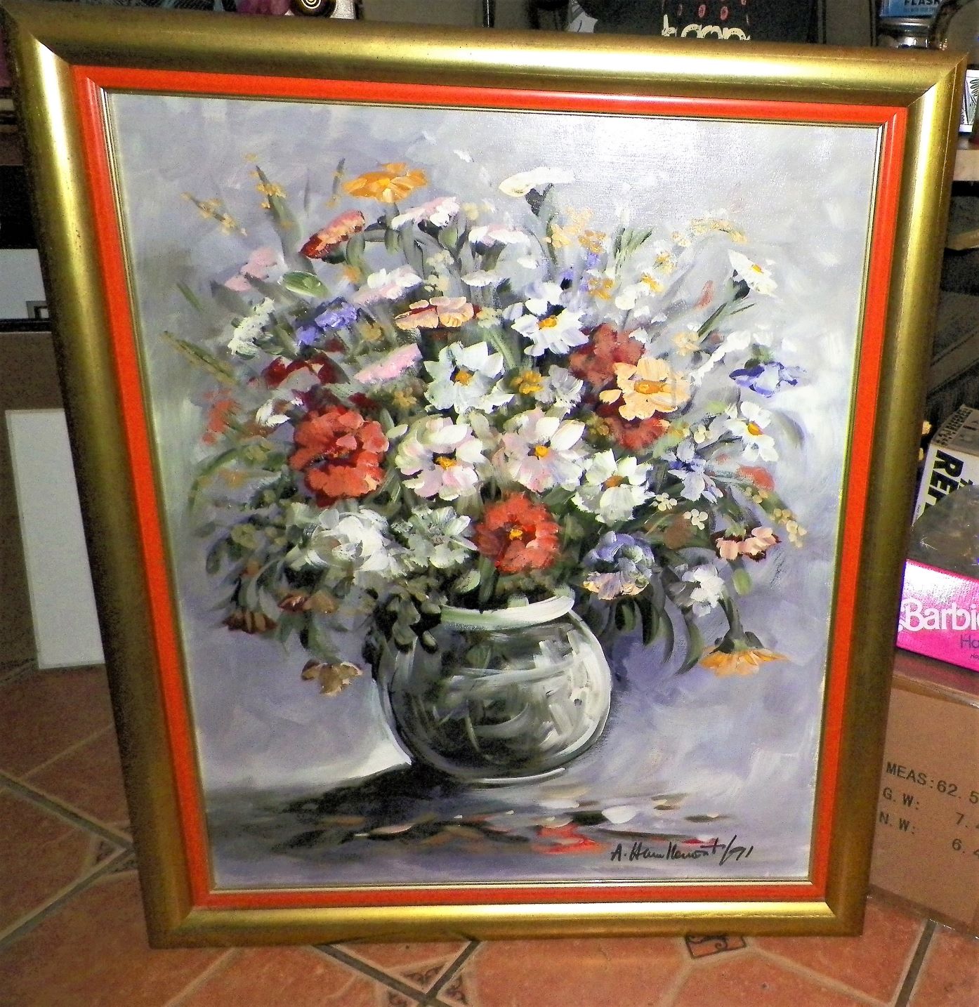 ART PAINTING FLORAL FLOWERS HAITIAN MAYBE 1AA.JPG