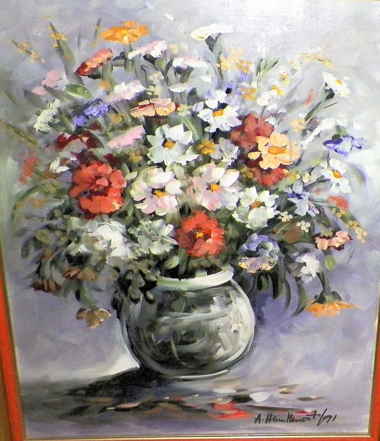 ART PAINTING FLORAL FLOWERS HAITIAN MAYBE 2AA.JPG