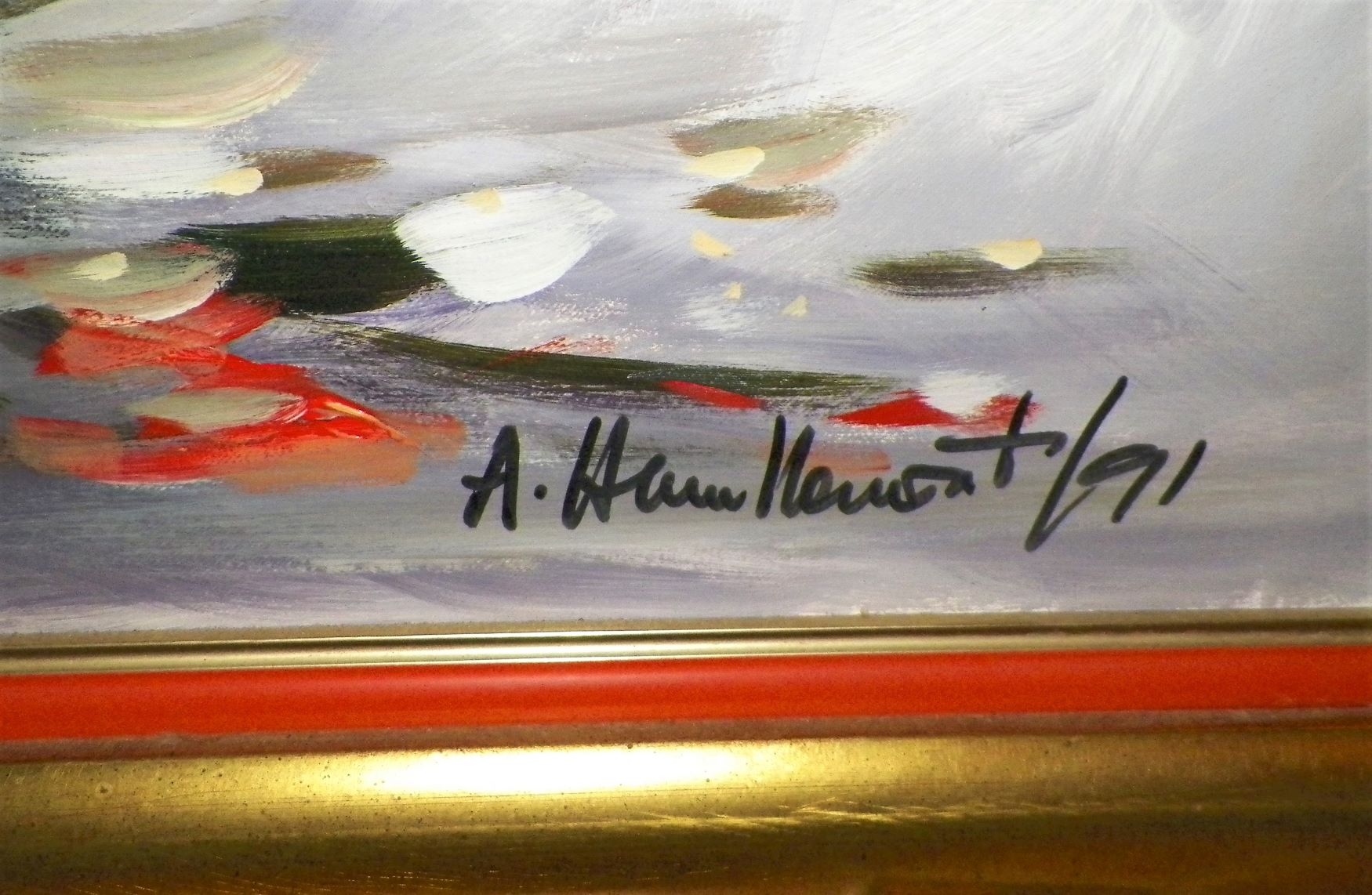 ART PAINTING FLORAL FLOWERS HAITIAN MAYBE 3AA.JPG