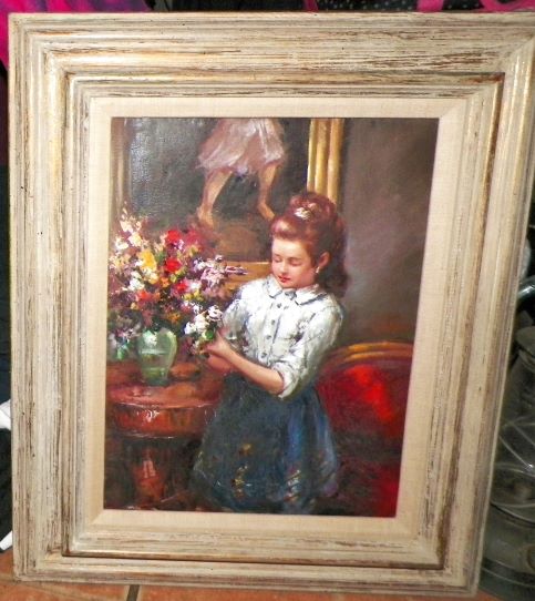 ART PAINTING GIRL WITH FLOWERS 1BAA.JPG