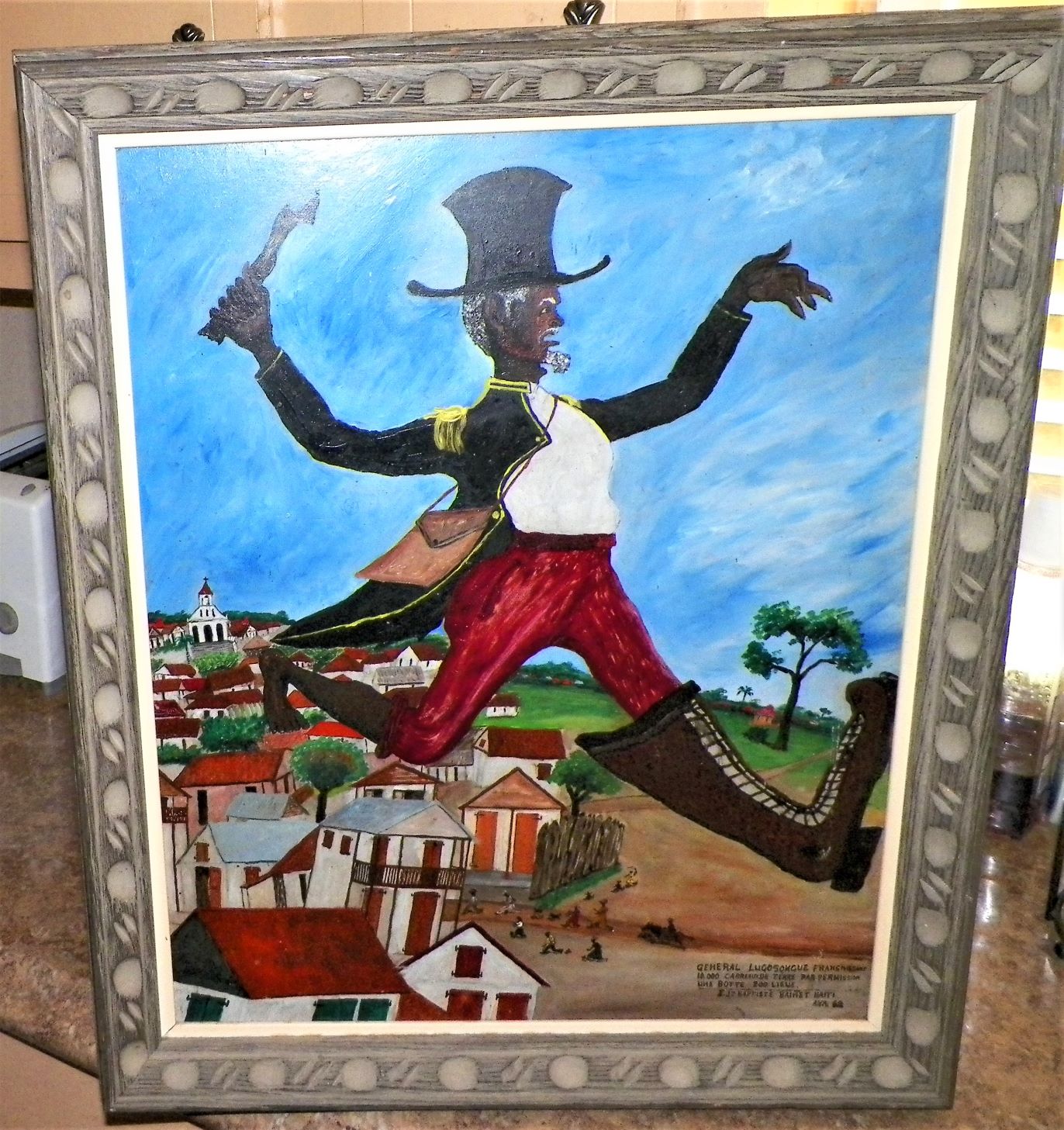 ART PAINTING HAITIAN GENERAL STEPPING OVER TOWN 1AA.JPG