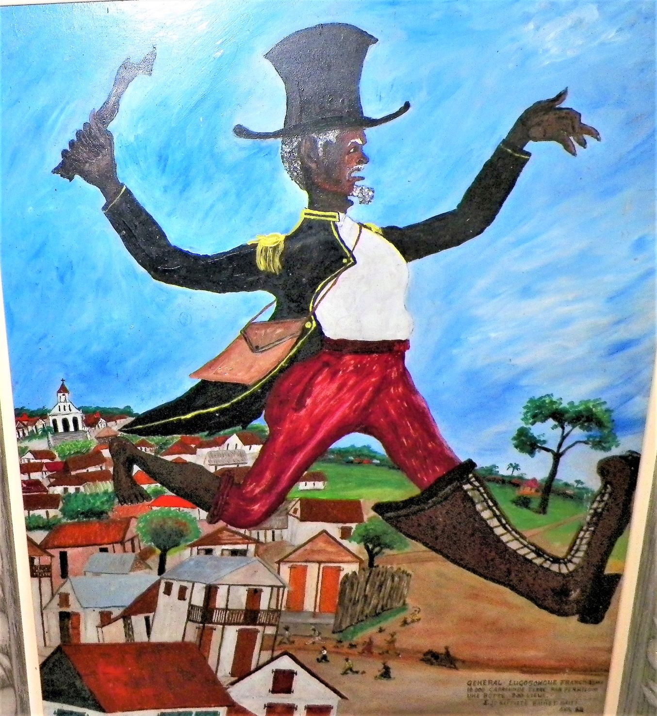 ART PAINTING HAITIAN GENERAL STEPPING OVER TOWN 2AA.JPG