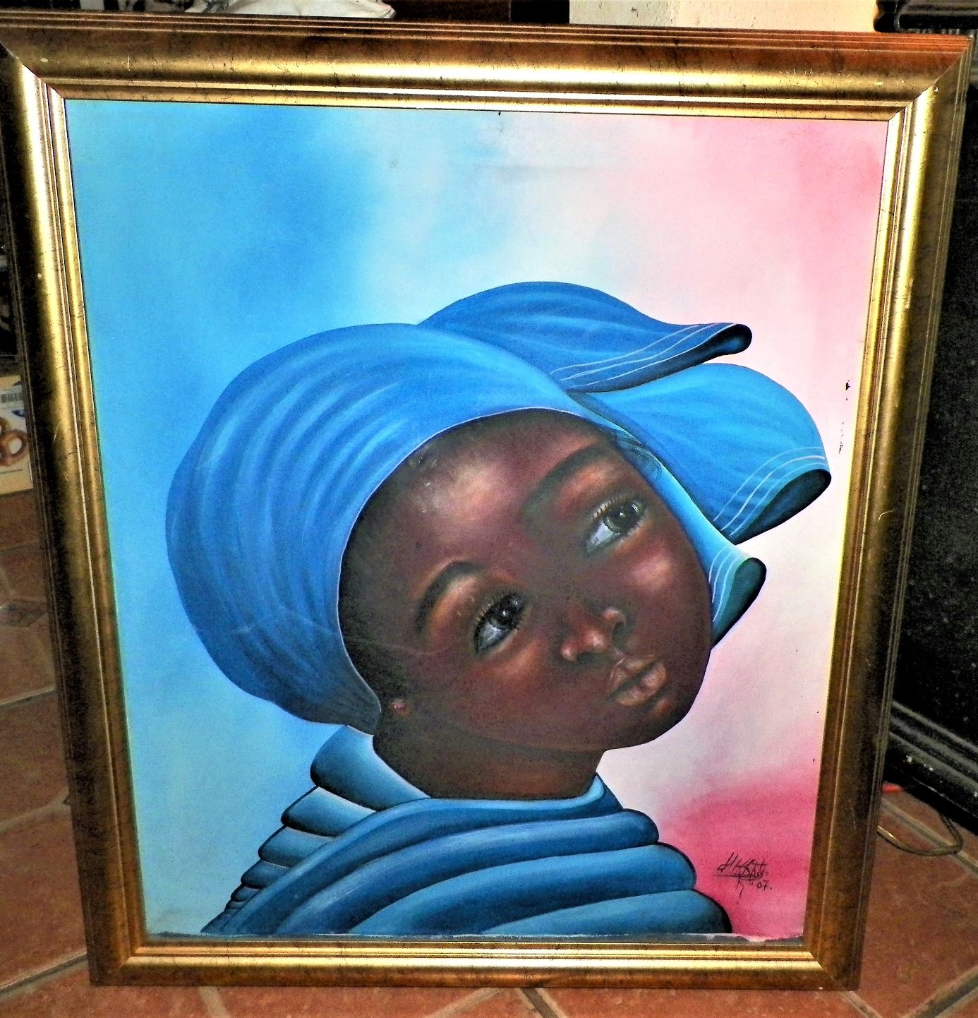 ART PAINTING HAITIAN GIRL WITH SIDEWAYS HEAD FROM BEN 1AAZZ.jpg