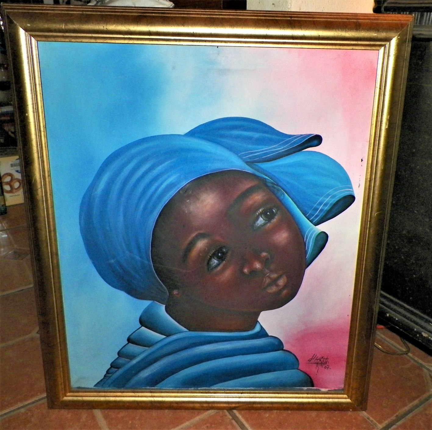 ART PAINTING HAITIAN GIRL WITH SIDEWAYS HEAD FROM BEN 1AAZZZ.jpg