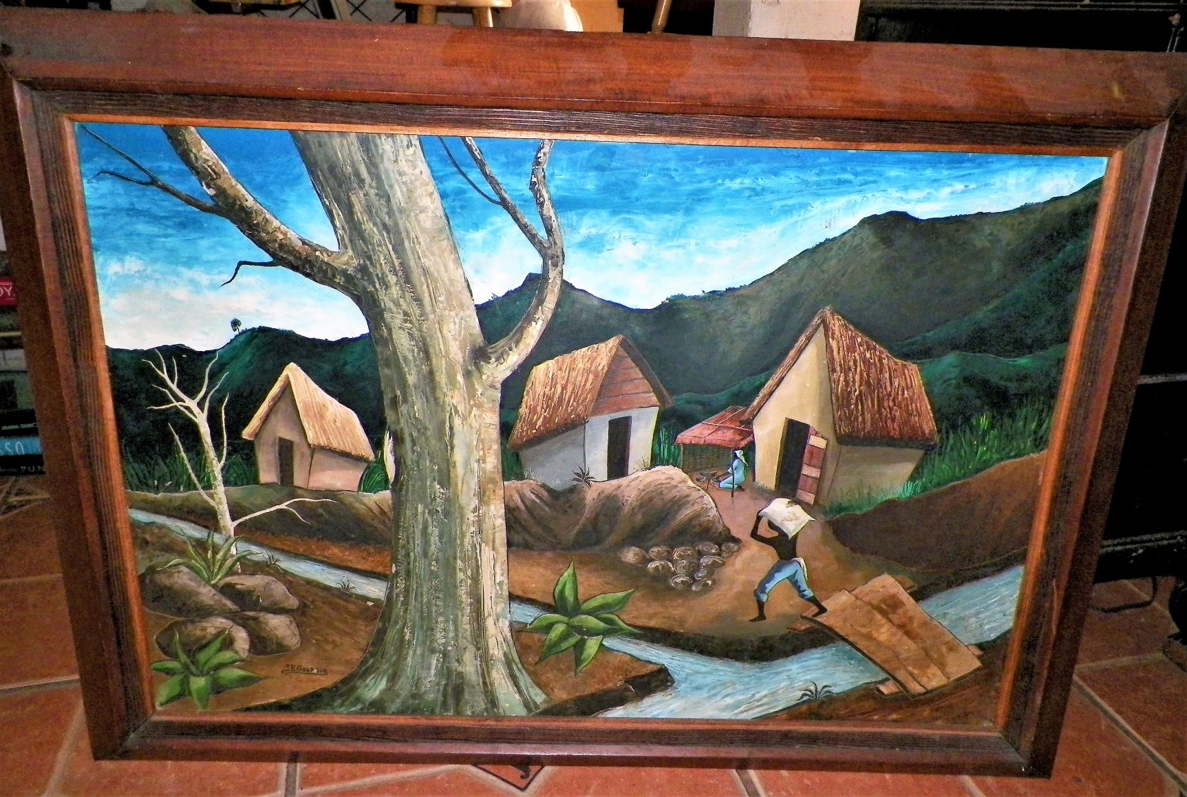 ART PAINTING HAITIAN J. E. GOURSUE LARGE PAINTING 1AA.JPG