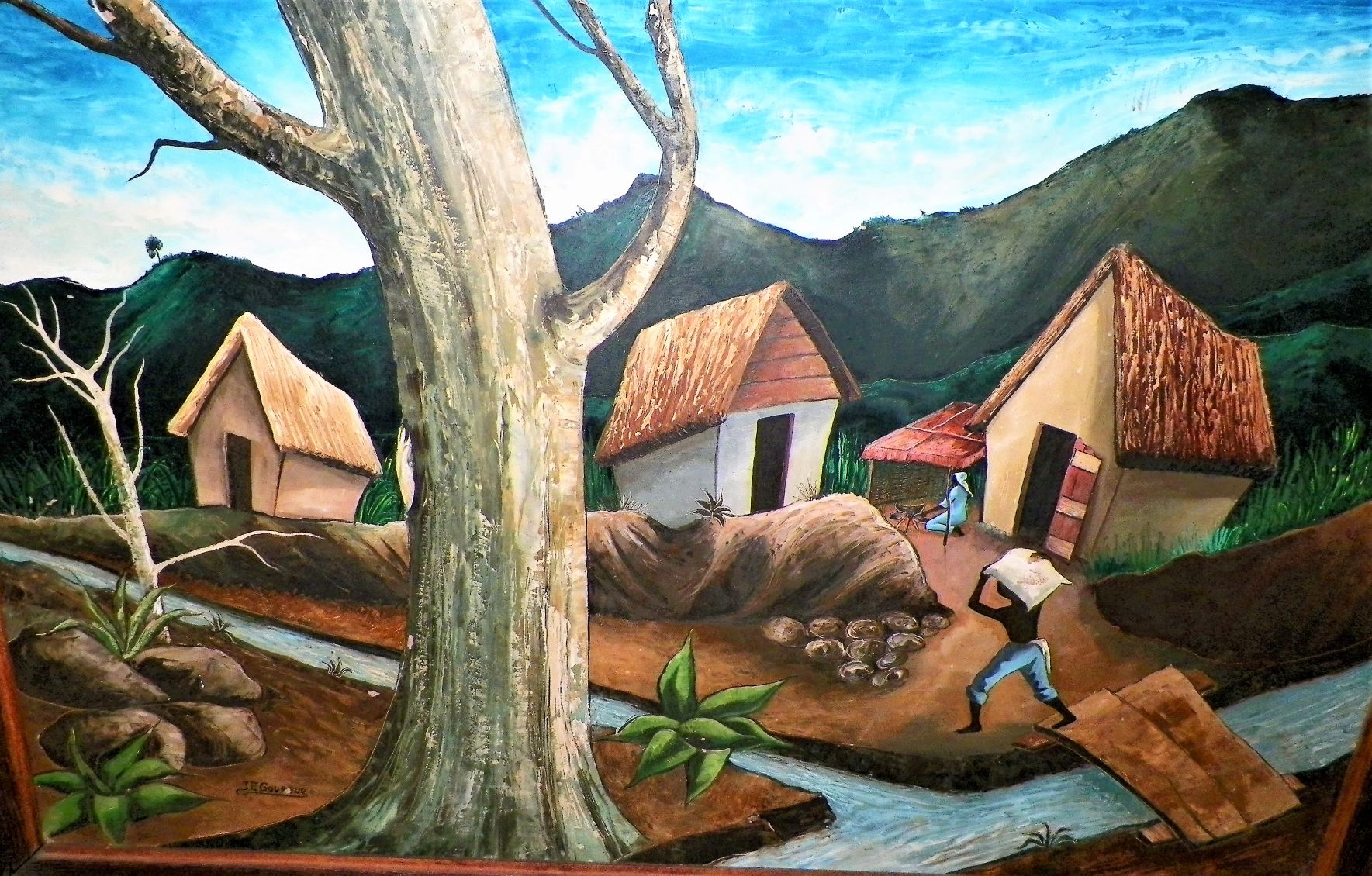 ART PAINTING HAITIAN J. E. GOURSUE LARGE PAINTING 2AA.JPG