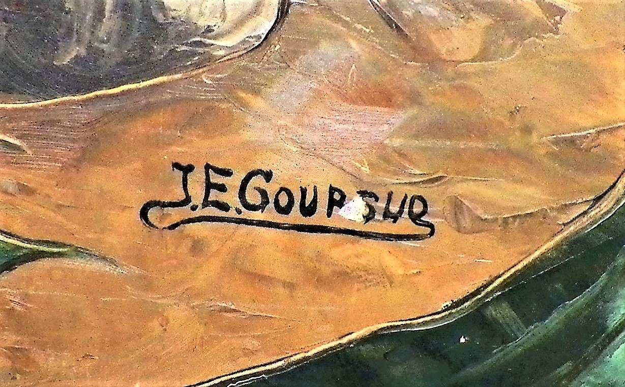 ART PAINTING HAITIAN J. E. GOURSUE LARGE PAINTING 3AA.JPG