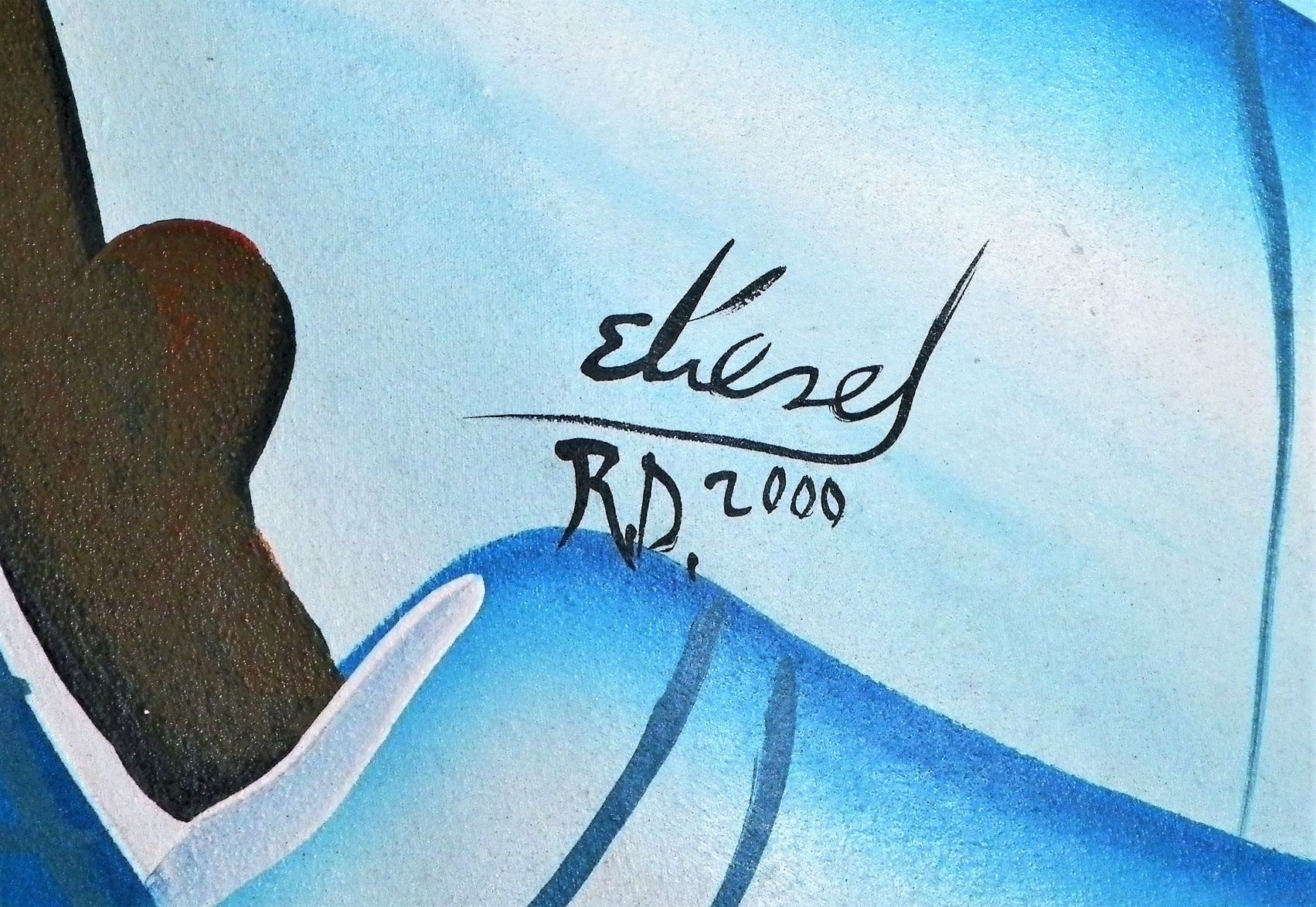 ART PAINTING HAITIAN LARGE BLUE 2AA.JPG