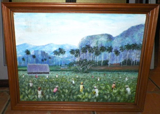 ART PAINTING HAITIAN THRIFT STORE FIND PAIR GUCIF POSSIBLLY 1AA.JPG