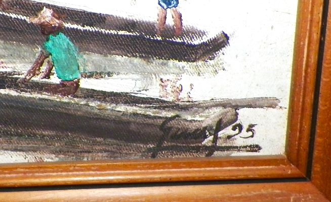 ART PAINTING HAITIAN THRIFT STORE FIND PAIR GUCIF POSSIBLLY 8AA 2nd PAINTING.JPG