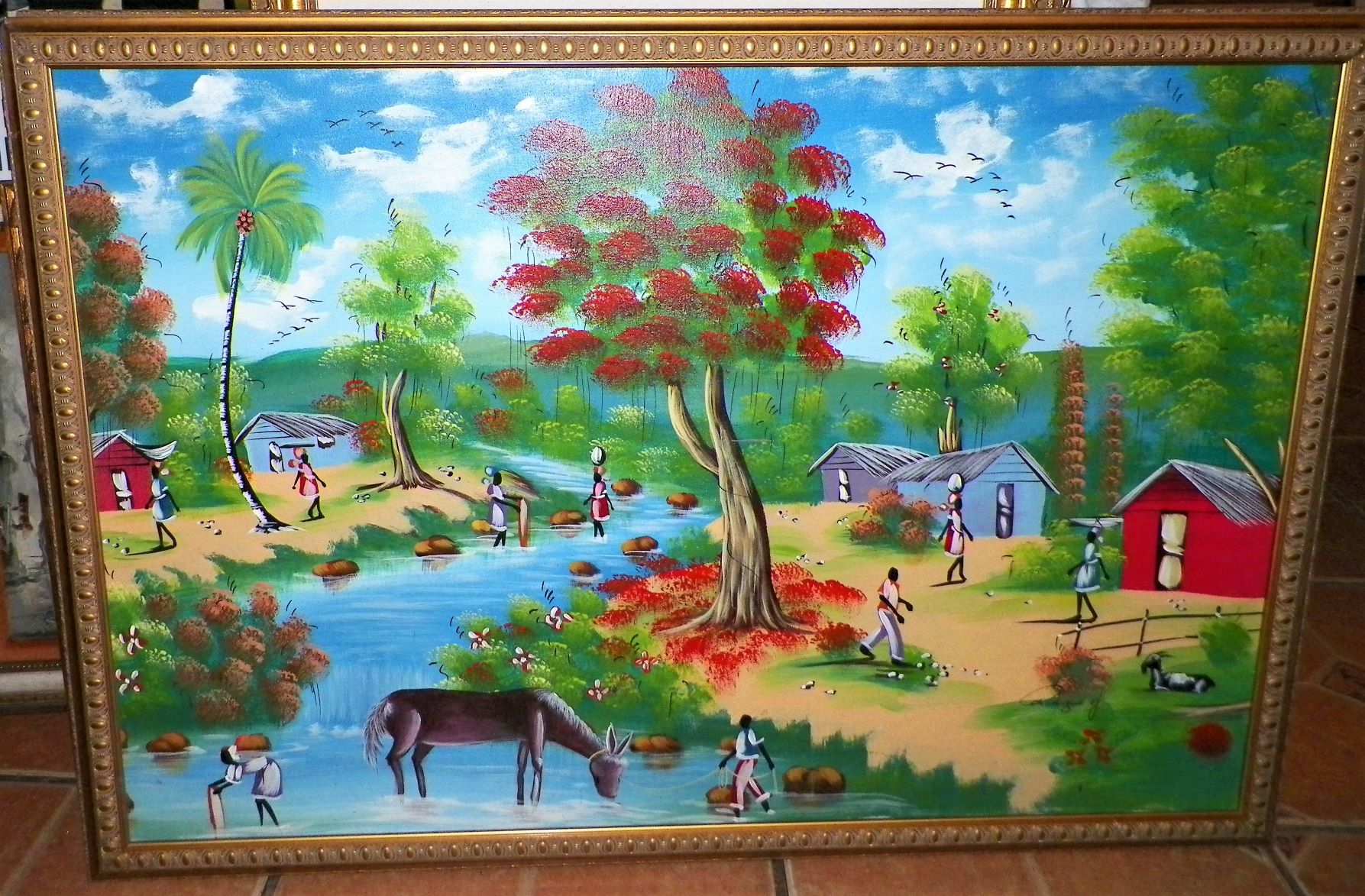 ART PAINTING HAITIAN THRIFT STORE FIND RODRIGUEZ MAYBE 1AA.JPG