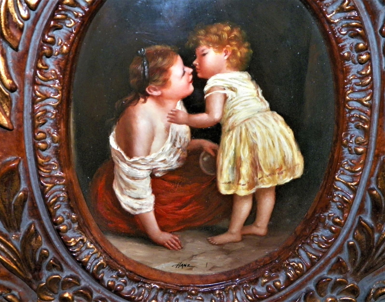 ART PAINTING HANZ SMALL PAINTING ORNATE FRAME 3AA.JPG