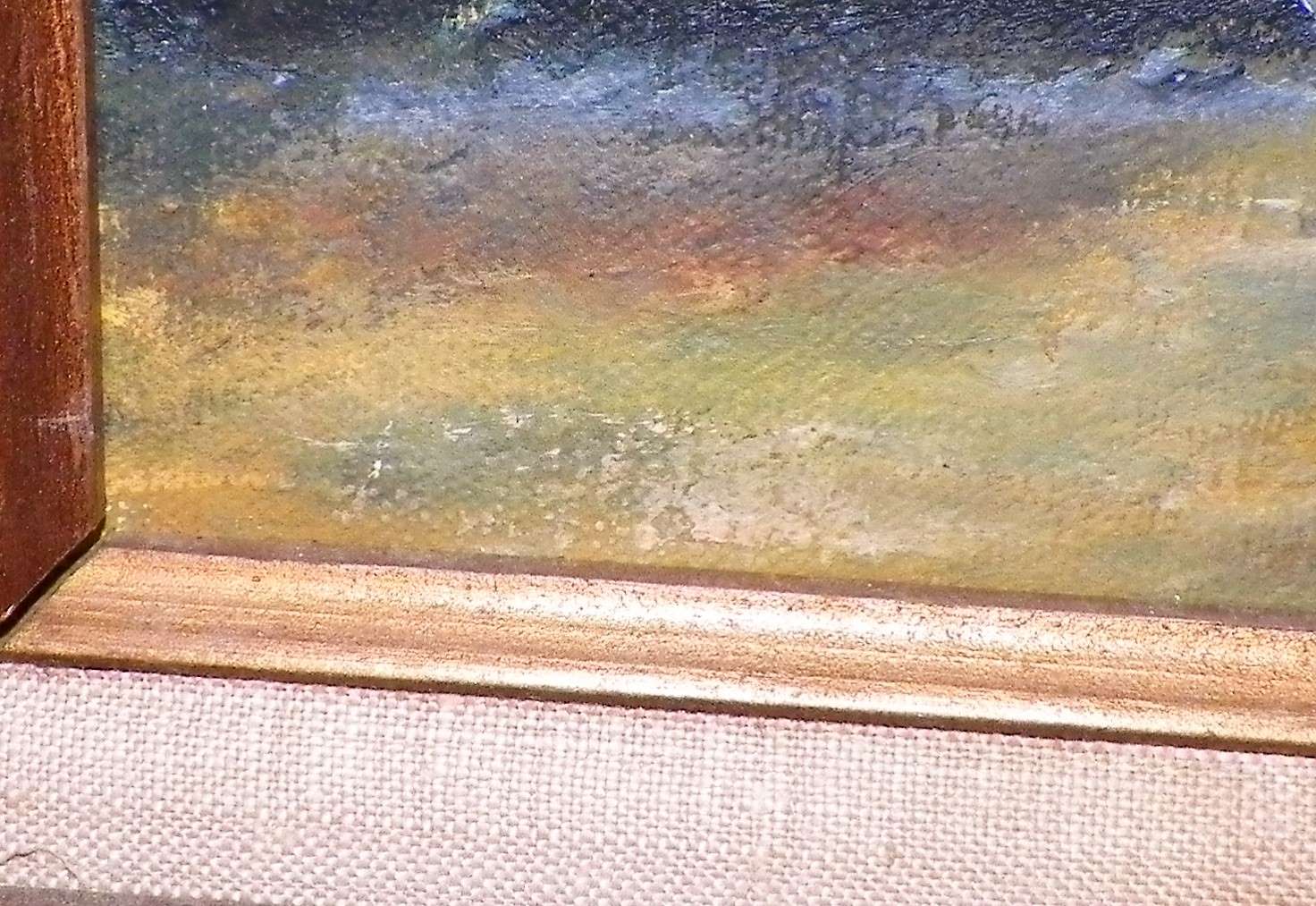 ART PAINTING HELCIA THRIFT STORE FIND 2 LADIES ON BEACH 4AA.JPG
