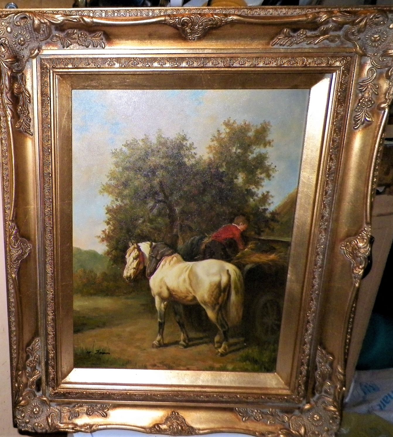 ART PAINTING HORSE JEAN 1AA.JPG