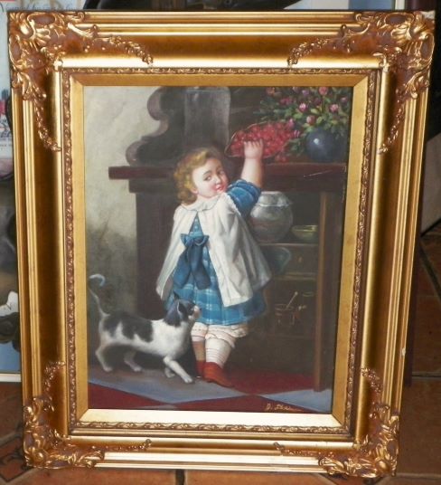 ART PAINTING J DICKINSON ON WOOD 1AA.JPG