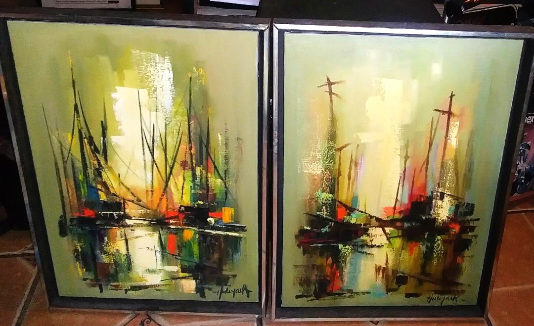 ART PAINTING MID CENTURY 2 PAINTINGS 1AA.jpg