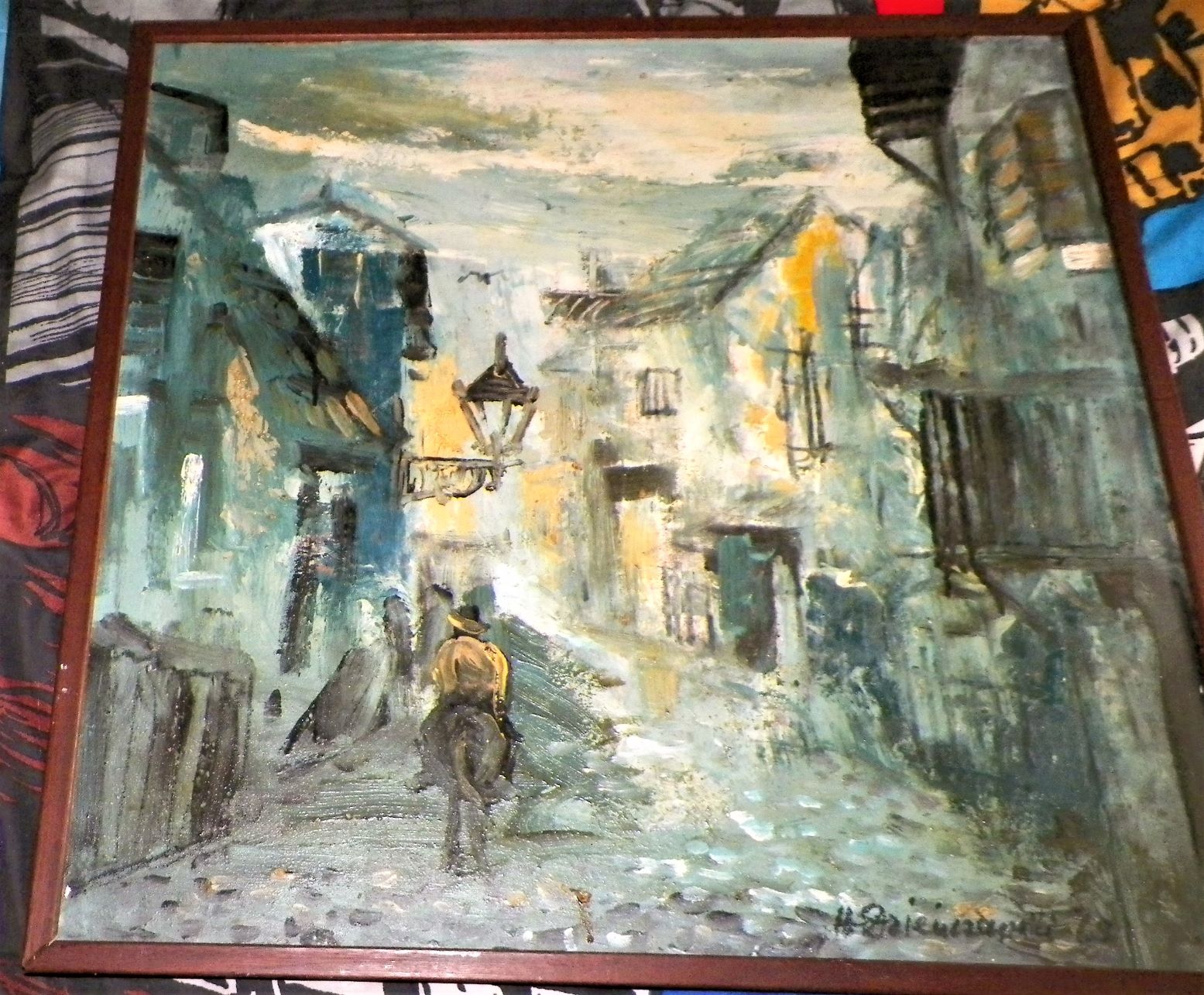 ART PAINTING MID CENTURY UNKNOWN SPELLING 1AA.JPG